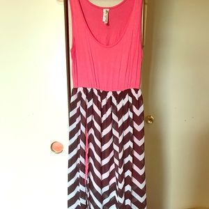 Pink and black summer dress
